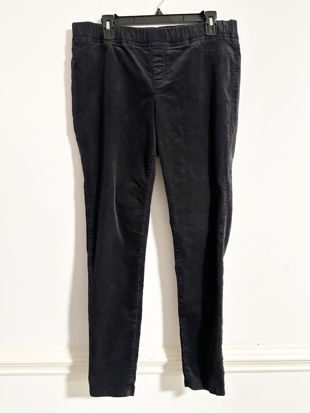 Eileen Fisher Black Organic Cotton Stretch Corduroy Pull-On Pants - Size Medium